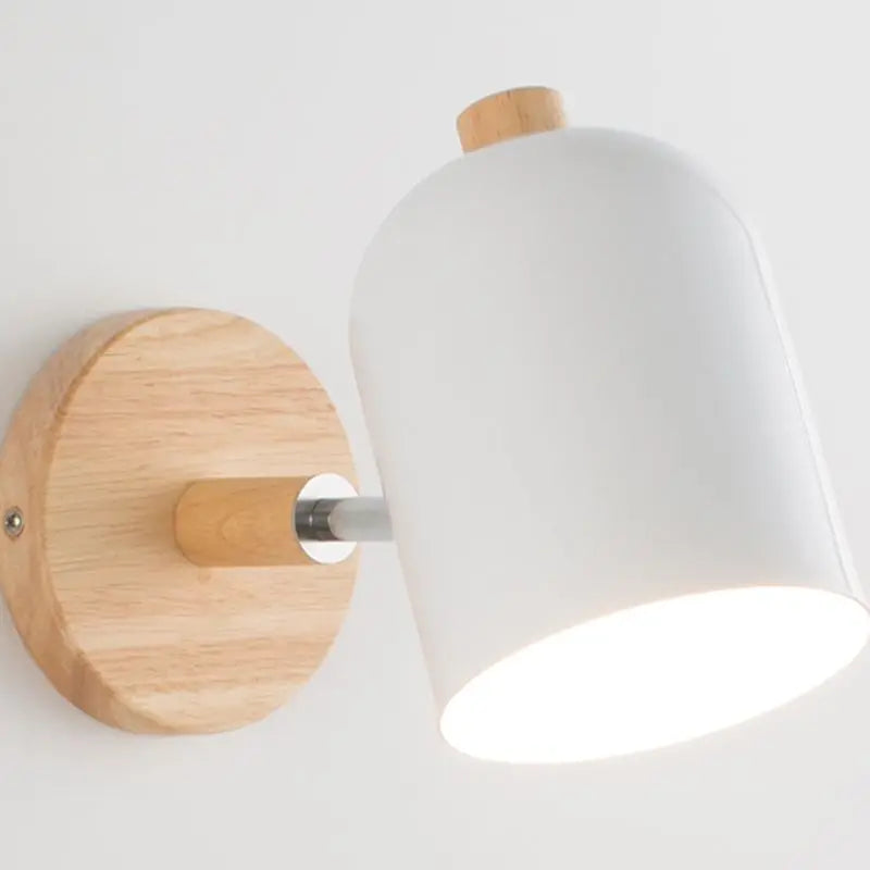 applique murale nordique en fer et bois design moderne - vue 3 sur 19