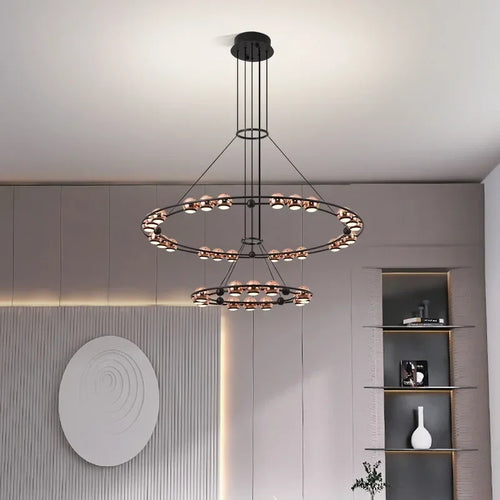 lustre led moderne en forme de haricot pour salon luxueux - vue 2 sur 13