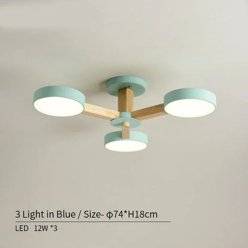 plafonnier moderne en bois à éclairage led pour décoration intérieure - vue 15 sur 15