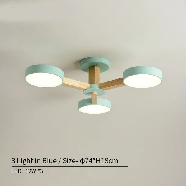 plafonnier moderne en bois à éclairage led pour décoration intérieure - vue 14 sur 15