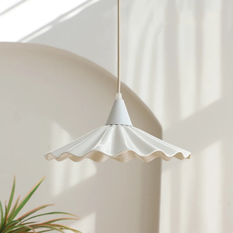suspension LED 30 cm blanc en céramique style japonais - vue 3 sur 12