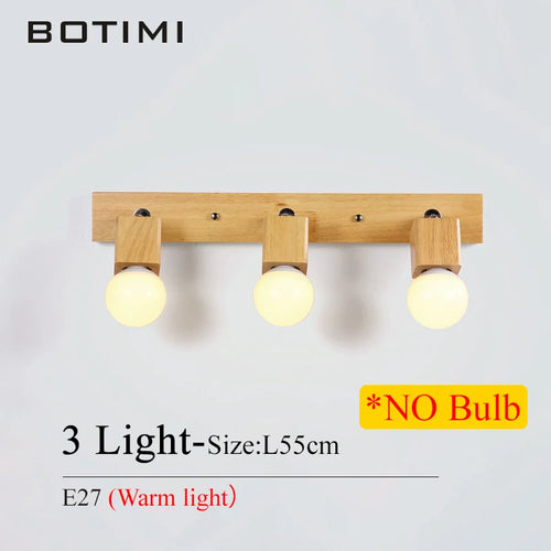 botimi triple applique miroir bois base nordique ajuster hôtel lumières murale - vue 10 sur 10