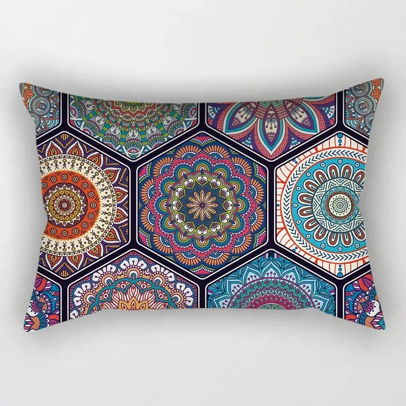 housse de coussin vintage à motif mandala pour décoration intérieure