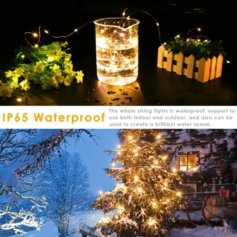 guirlande lumineuse led avec télécommande 8 modes décoration festive - vue 4 sur 13
