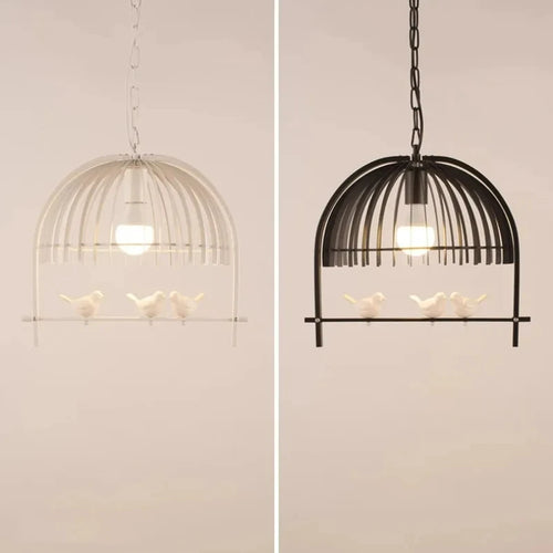 lustre nordique en résine et fer en forme de cage à oiseaux pour restaurants - vue 10 sur 10