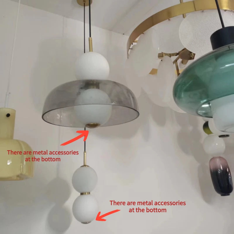 lustre moderne en verre pour éclairage intérieur élégant - vue 6 sur 8