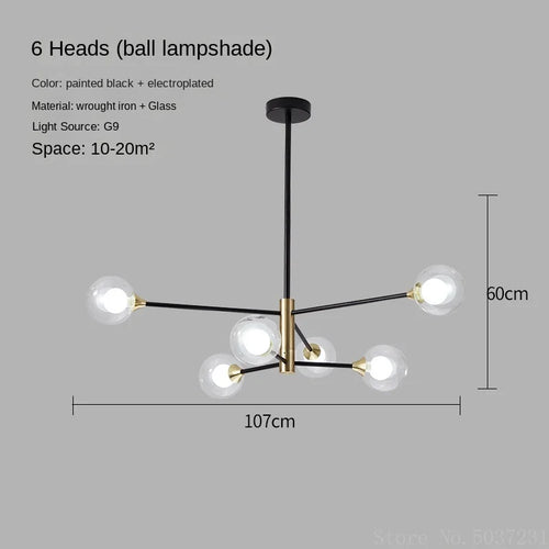 lustre moderne en forme de haricot avec éclairage led suspendu - vue 8 sur 16