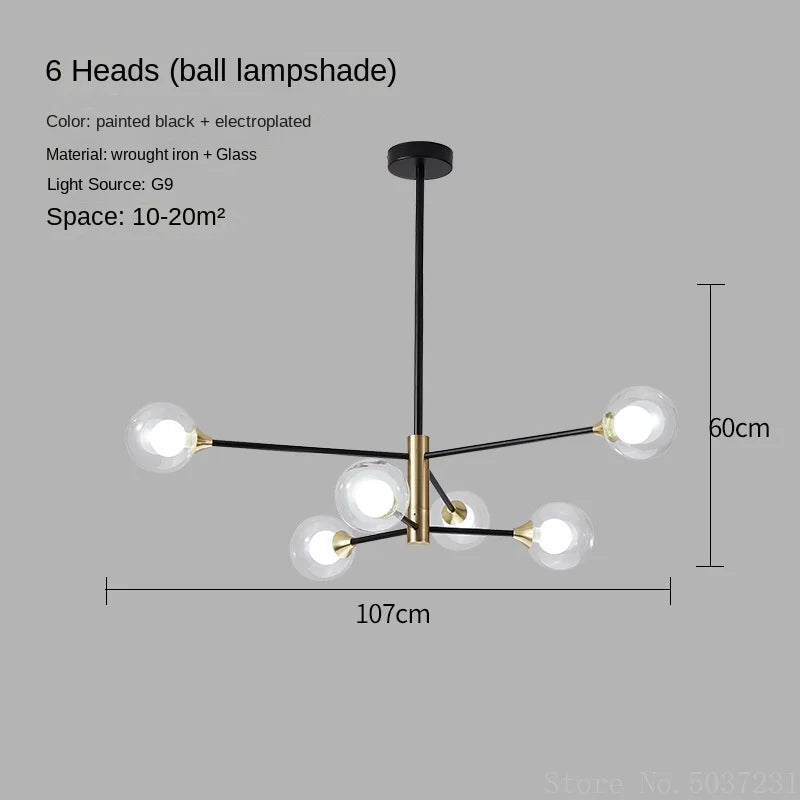 lustre moderne en forme de haricot avec éclairage led suspendu - vue 7 sur 16