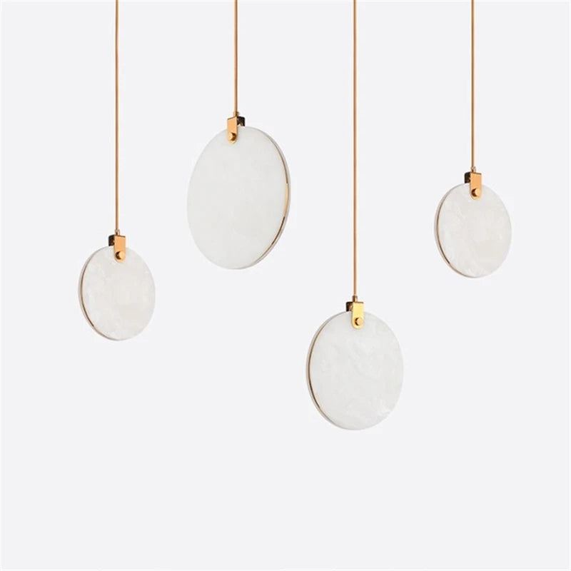lustre moderne en marbre créatif led imitation luxe - vue 6 sur 10