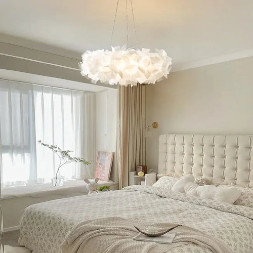lustre moderne à LED avec protection des yeux en plumes - vue 9 sur 10