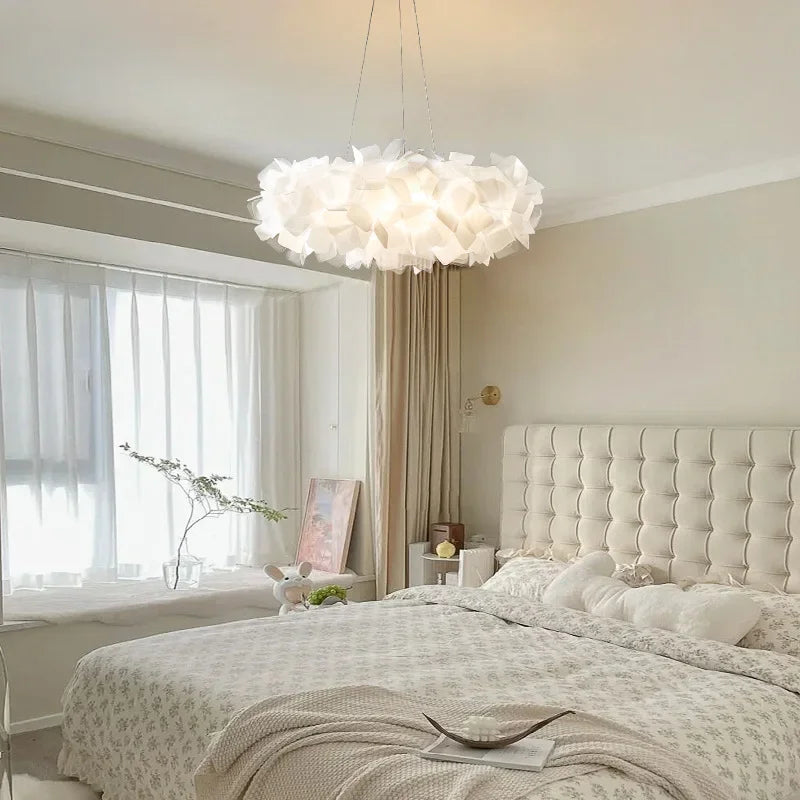 lustre moderne à LED avec protection des yeux en plumes - vue 9 sur 10