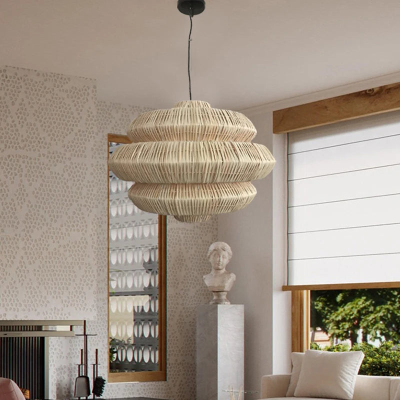 Lampes bohème créatives en rotin - vue 3 sur 14