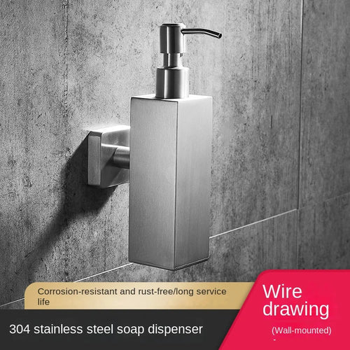 distributeur de savon mural en acier inoxydable 200 ml accessoires salle de bain - vue 15 sur 21