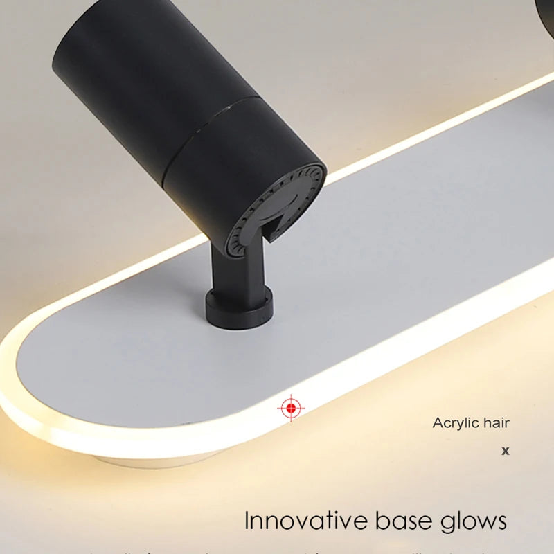 Lustres Led modernes avec projecteurs pour salon salle à manger chambre décor lumières cuisine acrylique plafonniers luminaire noir - vue 6 sur 19