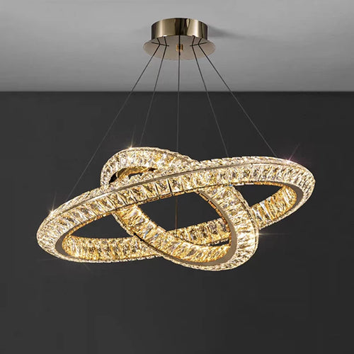 lustre en cristal doré design postmoderne pour intérieur élégant - vue 4 sur 11