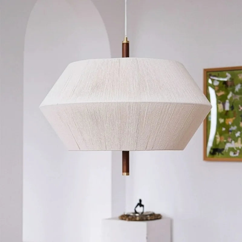lustre en fil de coton nordique style wabi sabi pour décoration intérieure - vue 3 sur 9
