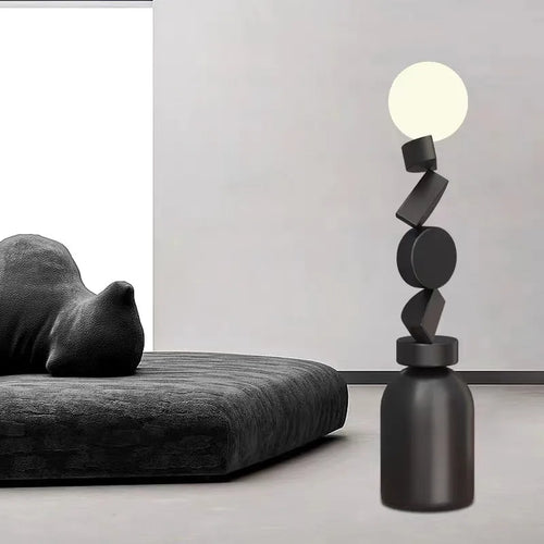 lampadaire design rond en verre pour décoration moderne - vue 3 sur 12