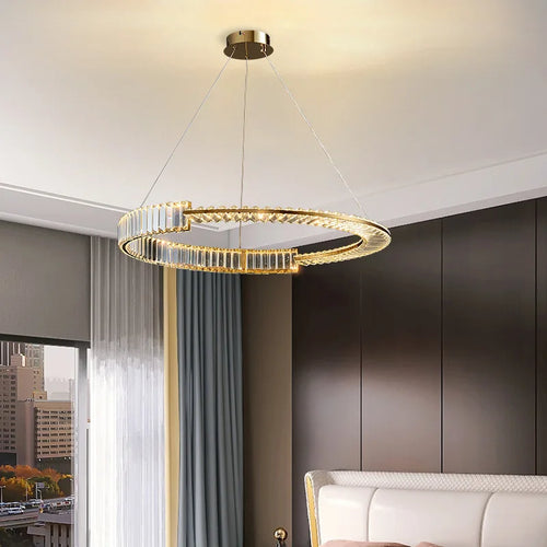 lustre moderne en cristal k9 design nordique pour décoration intérieure - vue 3 sur 12