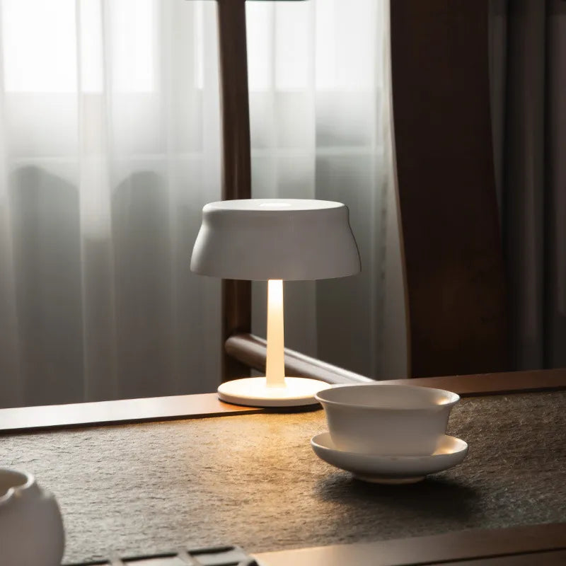 Lampe de Table USB pour Restaurant café Bar lampe champignon Rechargeable sans fil interrupteur tactile veilleuse Mini rétro nordique Led lumières - vue 3 sur 6