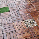 Lot de 10 dalles bois emboitables terrasse exterieure