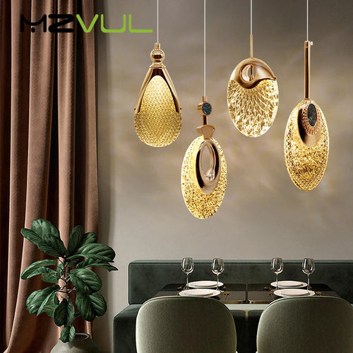 Plafond LED en cristal nordique lustre salon chambre chevet suspension lumières décor à la maison éclairage lampe suspendue pour plafond - vue 2 sur 16