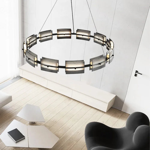 lustre led en verre style simple et moderne pour décoration intérieure - vue 2 sur 17