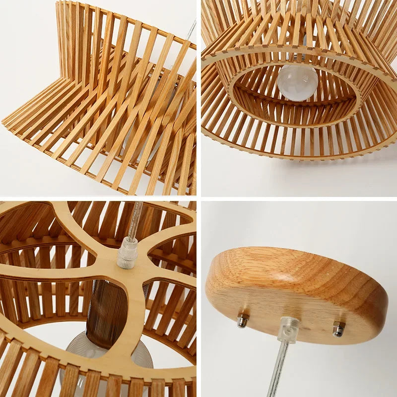 2024 New Creative Solid Wood Chandelier For Living Room Dining Room Office North European Style Indoor Lighting Decoration - vue 3 sur 8