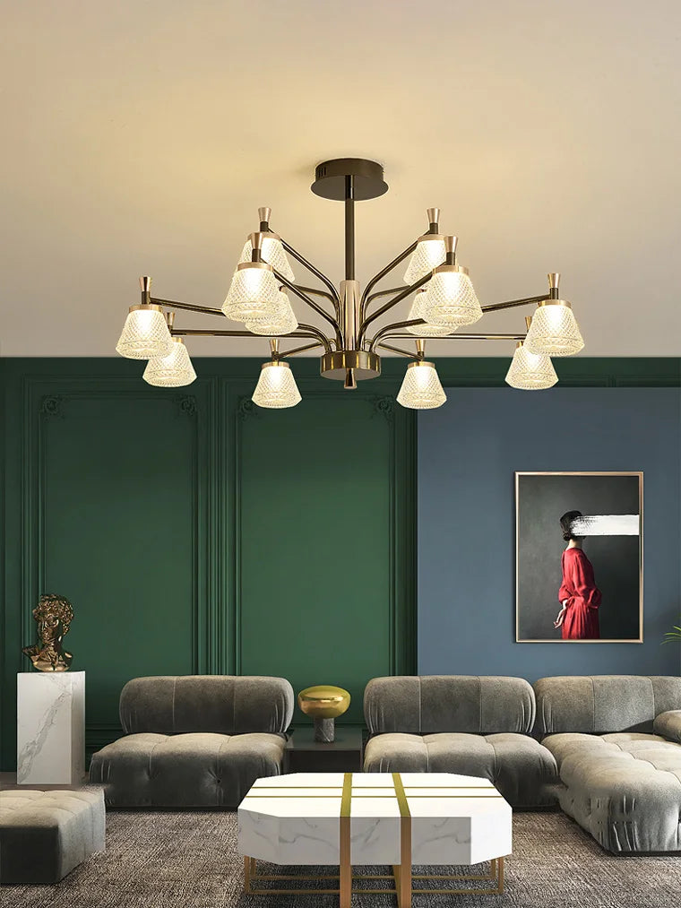 lustre moderne pour éclairage décoratif intérieur nordique - vue 3 sur 9