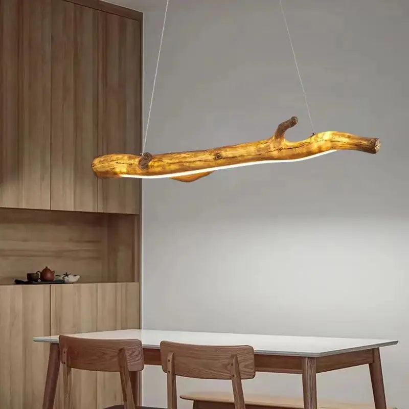 Lustre branche d'arbre vintage en résine avec led pour décoration intérieure