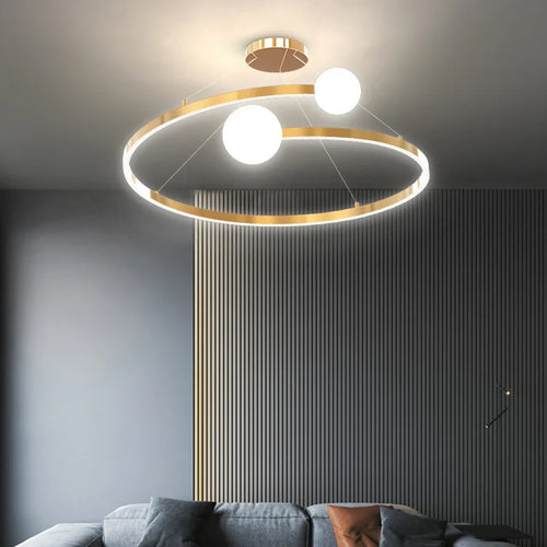 lustre nordique simple anneau led décoratif intérieur - vue 5 sur 8