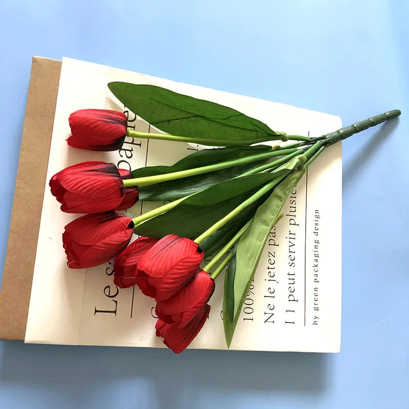bouquet de tulipes artificielles pour mariage et décoration intérieure - vue 6 sur 11