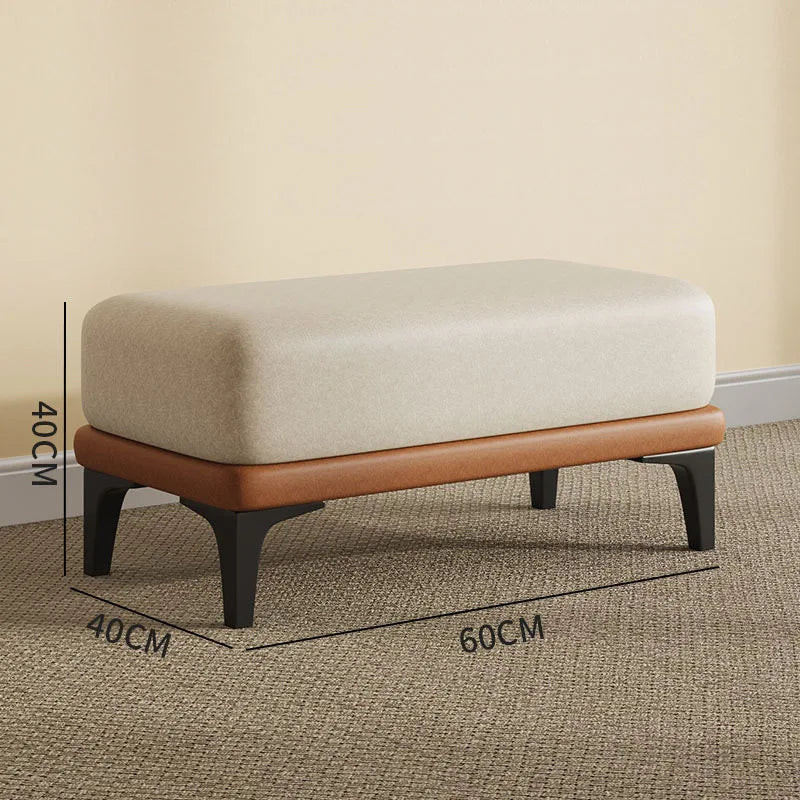 tabouret en velours moderne nordique pouf unique et peu encombrant - vue 4 sur 24