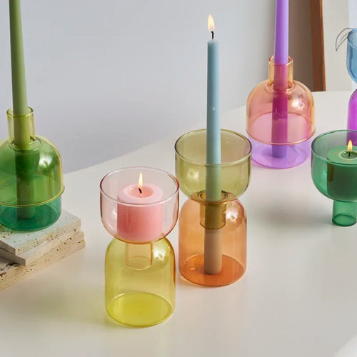 bougeoir décoratif en verre pour bougies et plantes - vue 2 sur 22