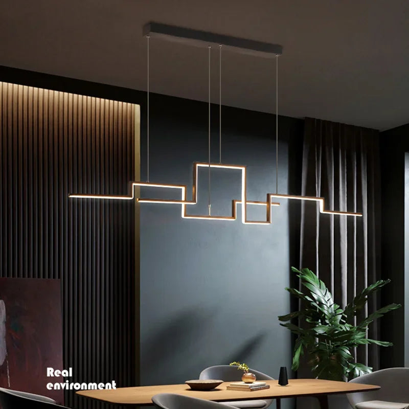 LED Pendant Light Fixture With Modern Design, Adjustable For Indoor And Home Decoration, Living Room, Bedroom, And Lobby Pendant - vue 3 sur 9