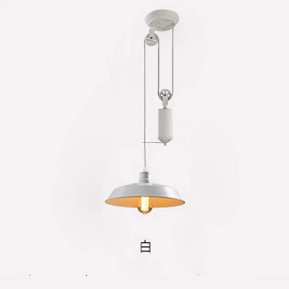 lustre industriel à poulie style loft rétro nordique éclairage bar - vue 8 sur 8