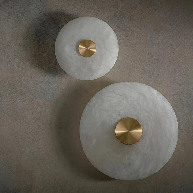 applique murale led moderne en marbre et cuivre 3000k artistique - vue 4 sur 11