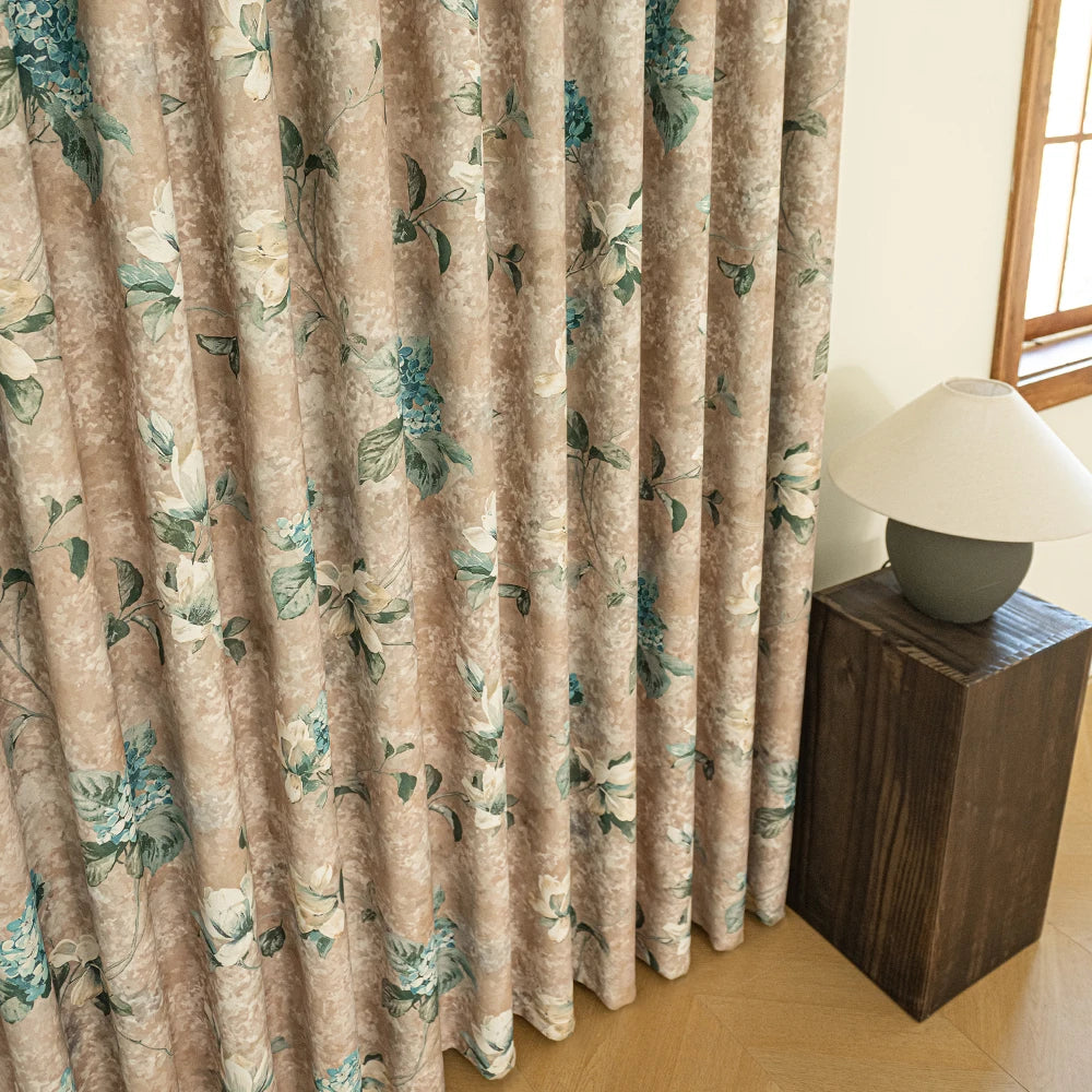 Rideau occultant motif floral style moderne chambre salon - vue 4 sur 9
