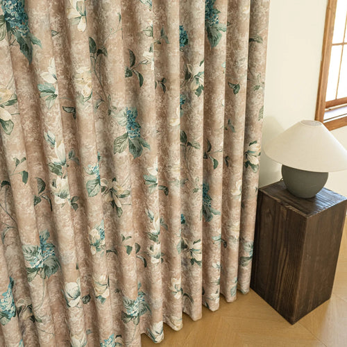 Rideau occultant motif floral style moderne chambre salon - vue 5 sur 9