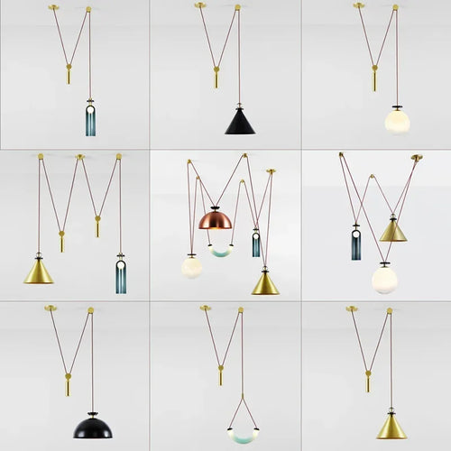 suspension en métal réglable design pour éclairage intérieur décoratif - vue 3 sur 25