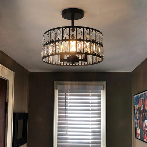 lustre de luxe en cristal suspendu pour décoration maison - vue 5 sur 12