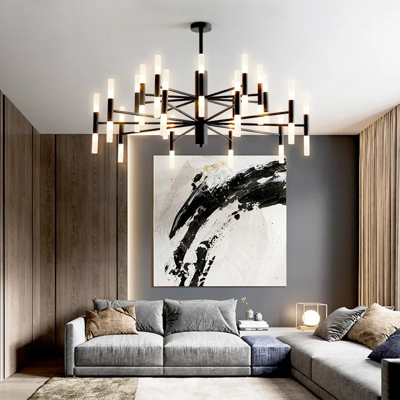 lustre art déco moderne design suspendu pour intérieur lumineux - vue 3 sur 8
