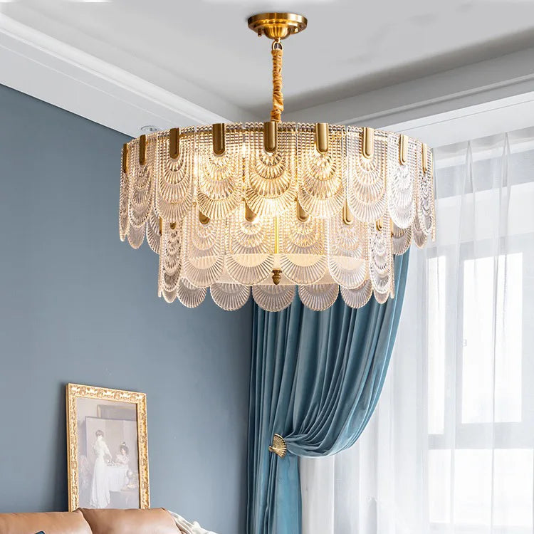 lustre en verre cristal design rétro pour décoration intérieure élégante - vue 3 sur 10