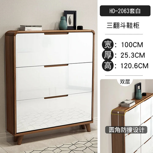 meuble à chaussures en bois design moderne gain de place luxe - vue 11 sur 22