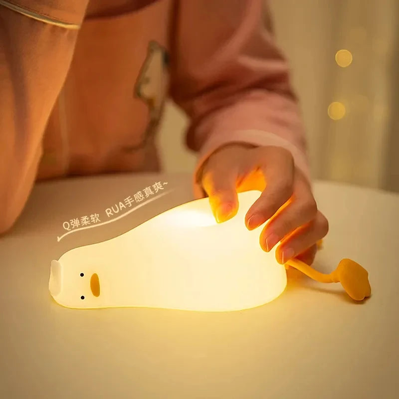 veilleuse canard en silicone rechargeable usb dimmable cadeau anniversaire - vue 8 sur 8