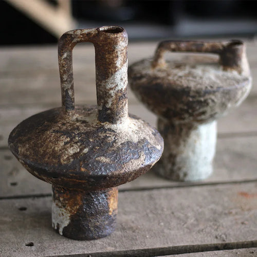 vase en céramique fait main style wabi-sabi pour fleurs séchées - vue 3 sur 7