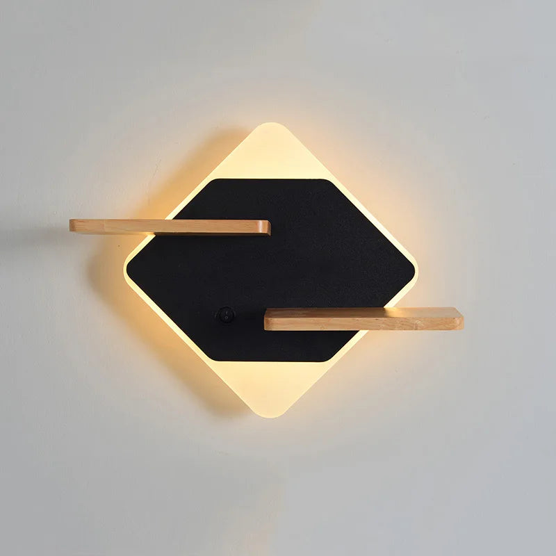Applique murale led nordique avec étagère et chargeur usb - vue 2 sur 18