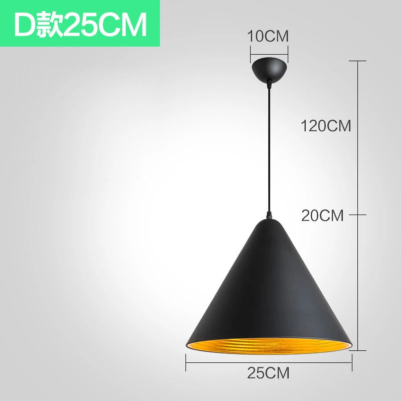 lustre industriel rétro led en fer nordique suspension éclairage - vue 9 sur 23