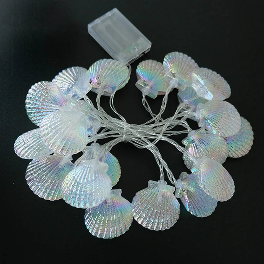 guirlande lumineuse coquillages pour décor océan fête mariage - vue 6 sur 7