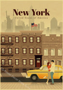 affiche rétro des villes du monde pour décoration murale