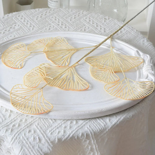 lot de feuilles artificielles ginkgo eucalyptus houx pour décoration florale - vue 8 sur 13